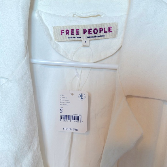 FREE PEOPLE OLIVIA BLAZER In Pebble Jacket Double Breasted size large NWT - Picture 8 of 9